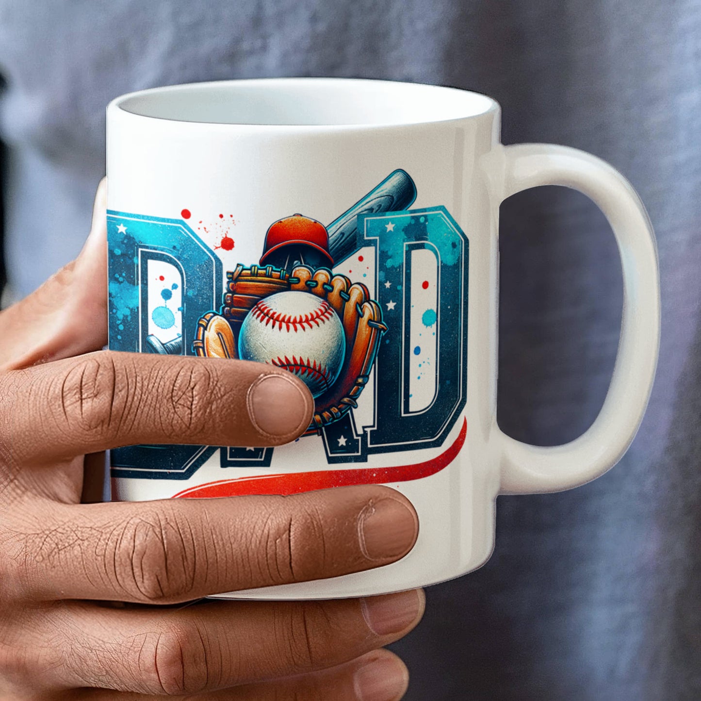Baseball Dad Mug – Sports-Themed Ceramic Coffee Cup – Gift for Baseball-Loving Father or Coach - Mallard Moon Gift Shop