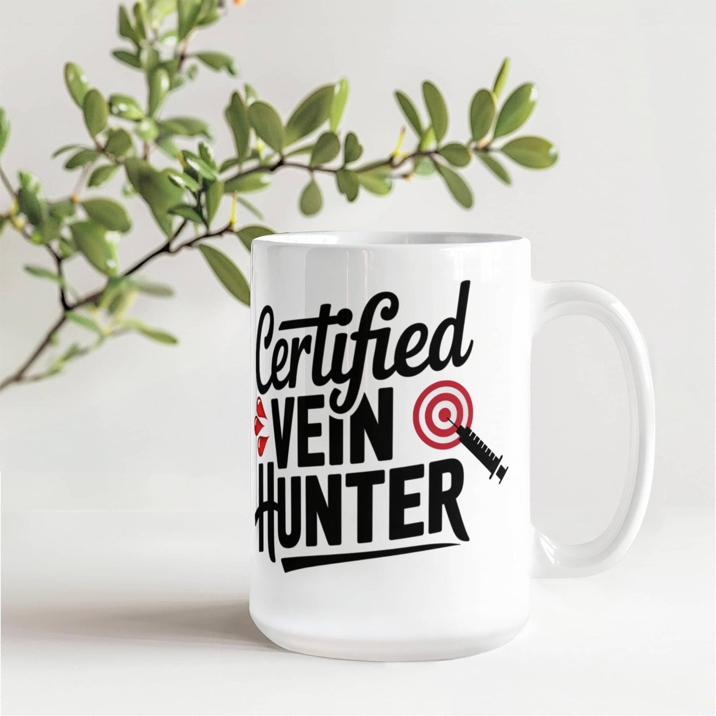 Certified Vein Hunter Phlebotomist Mug – Funny Medical Lab Tech Gift for Coworkers, Nurses & Students - Mallard Moon Gift Shop