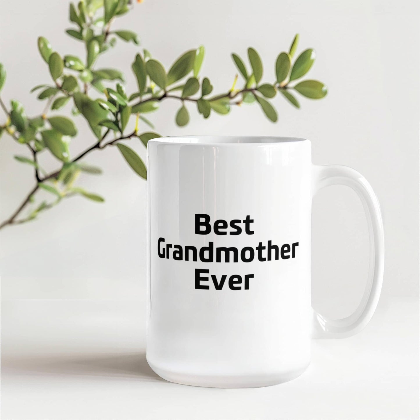 Best Grandmother Ever – Elegant White Ceramic Coffee Mug Gift for Grandma, Sweet Present from Grandkids, Kids, or Daughter - Mallard Moon Gift Shop