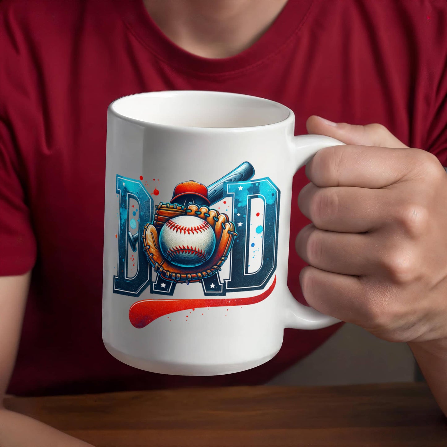 Baseball Dad Mug – Sports-Themed Ceramic Coffee Cup – Gift for Baseball-Loving Father or Coach - Mallard Moon Gift Shop