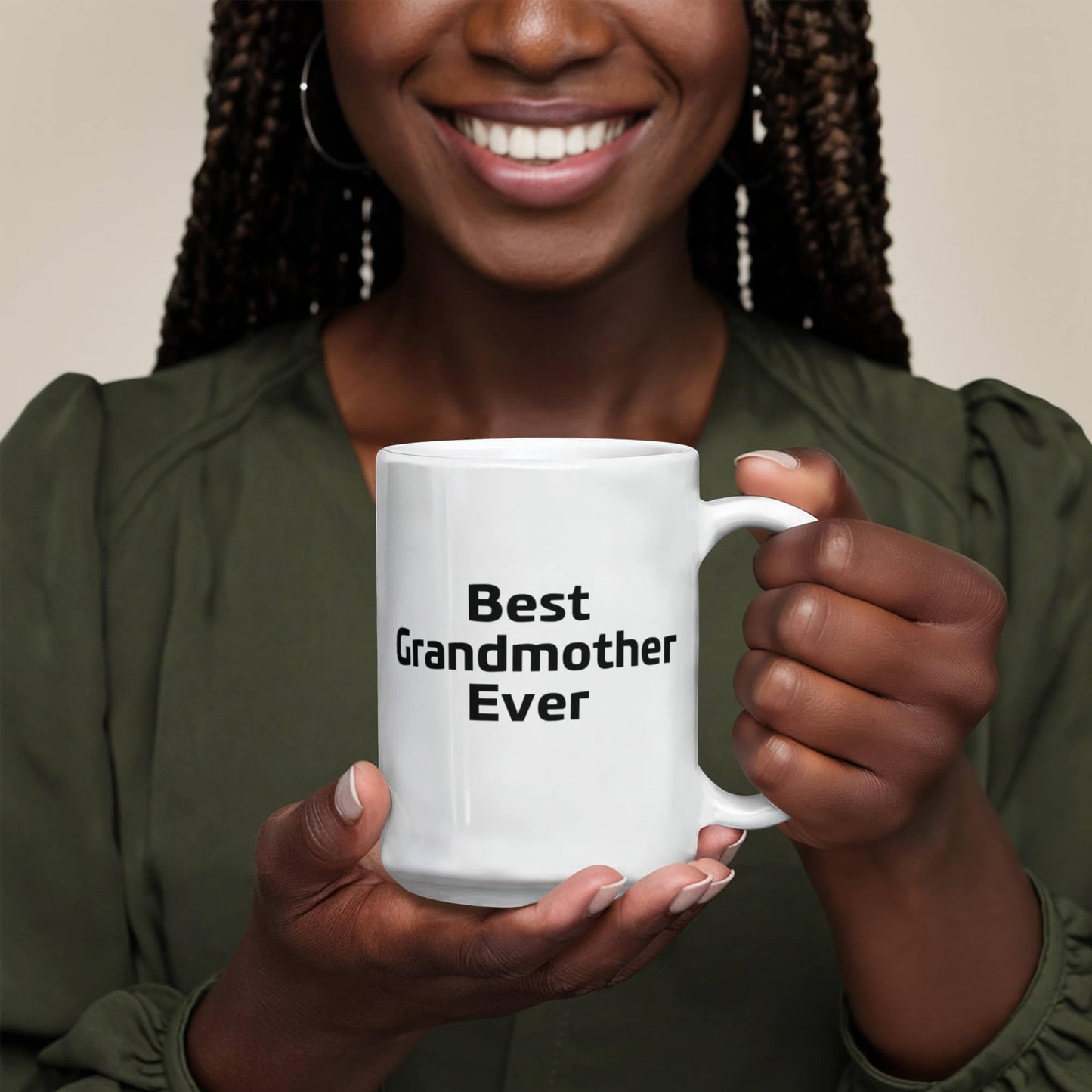 Best Grandmother Ever – Elegant White Ceramic Coffee Mug Gift for Grandma, Sweet Present from Grandkids, Kids, or Daughter - Mallard Moon Gift Shop