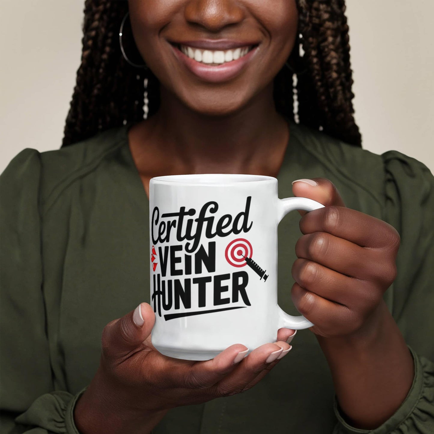 Certified Vein Hunter Phlebotomist Mug – Funny Medical Lab Tech Gift for Coworkers, Nurses & Students - Mallard Moon Gift Shop