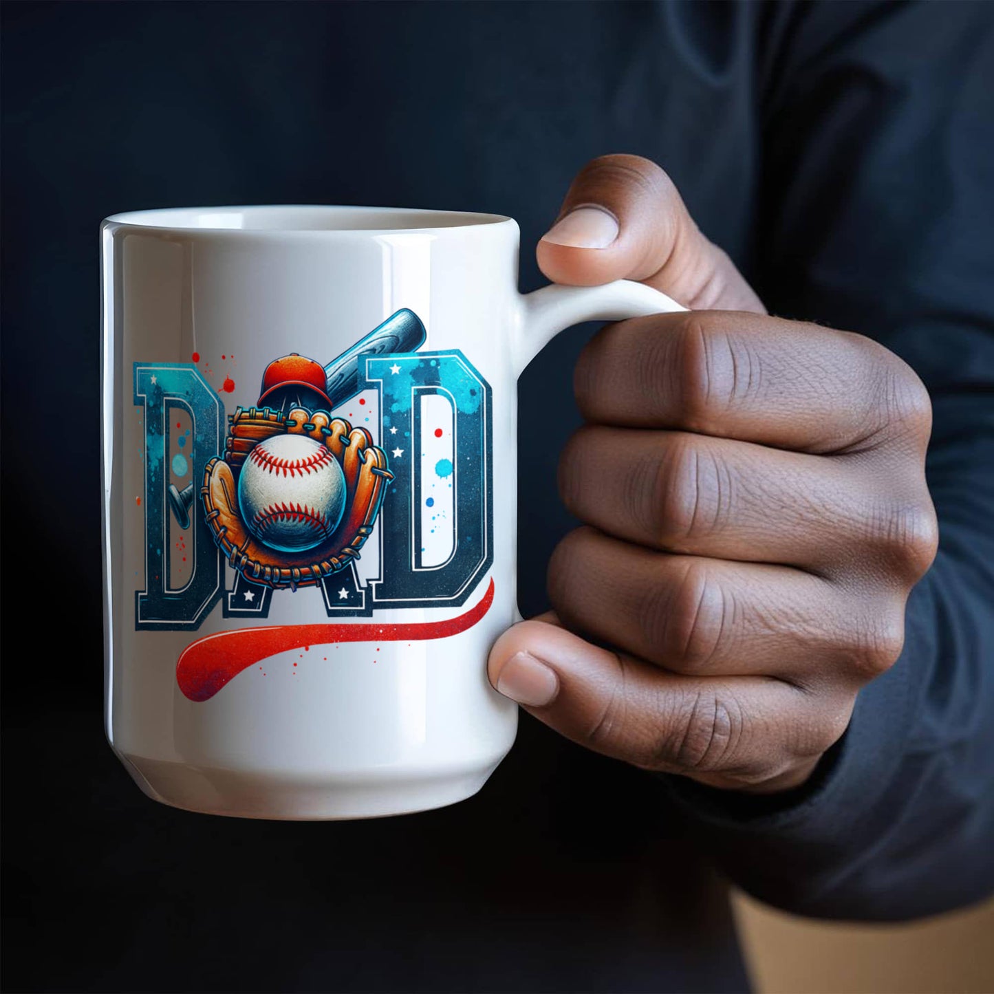 Baseball Dad Mug – Sports-Themed Ceramic Coffee Cup – Gift for Baseball-Loving Father or Coach - Mallard Moon Gift Shop