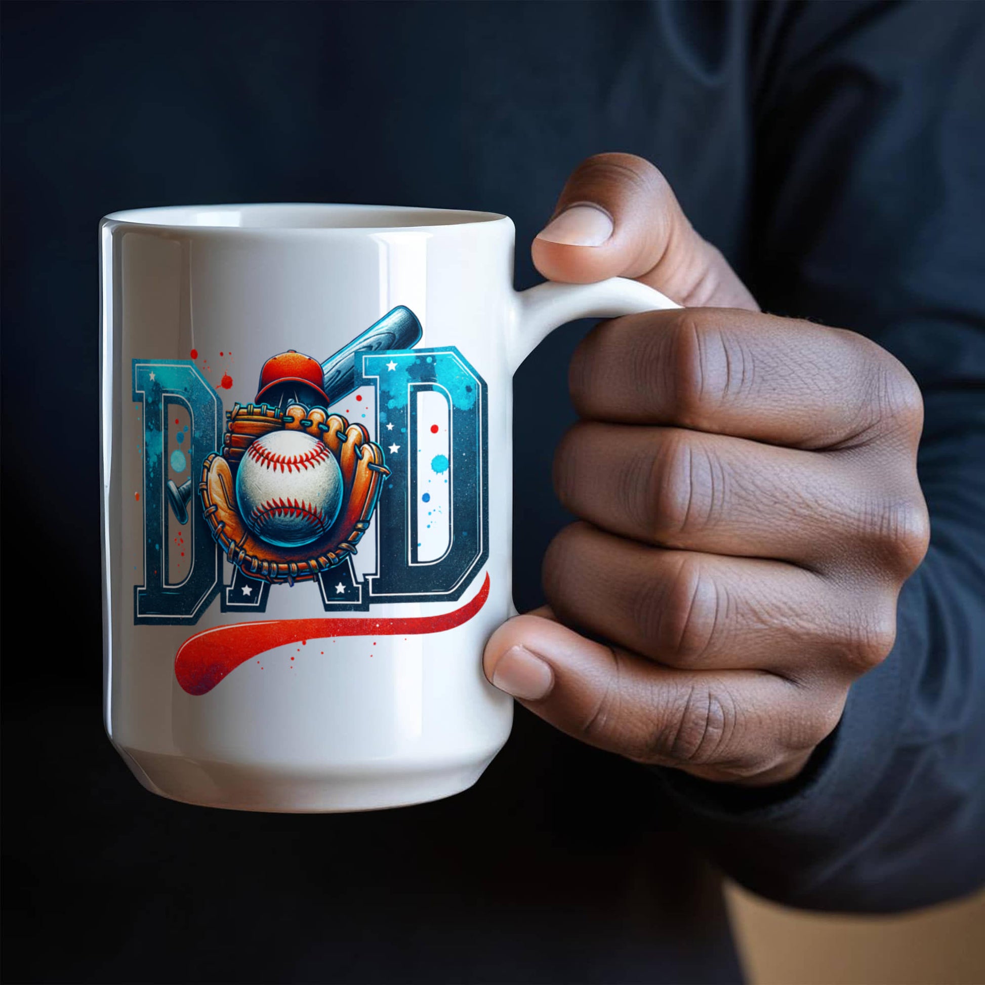 Baseball Dad Mug – Sports-Themed Ceramic Coffee Cup – Gift for Baseball-Loving Father or Coach - Mallard Moon Gift Shop