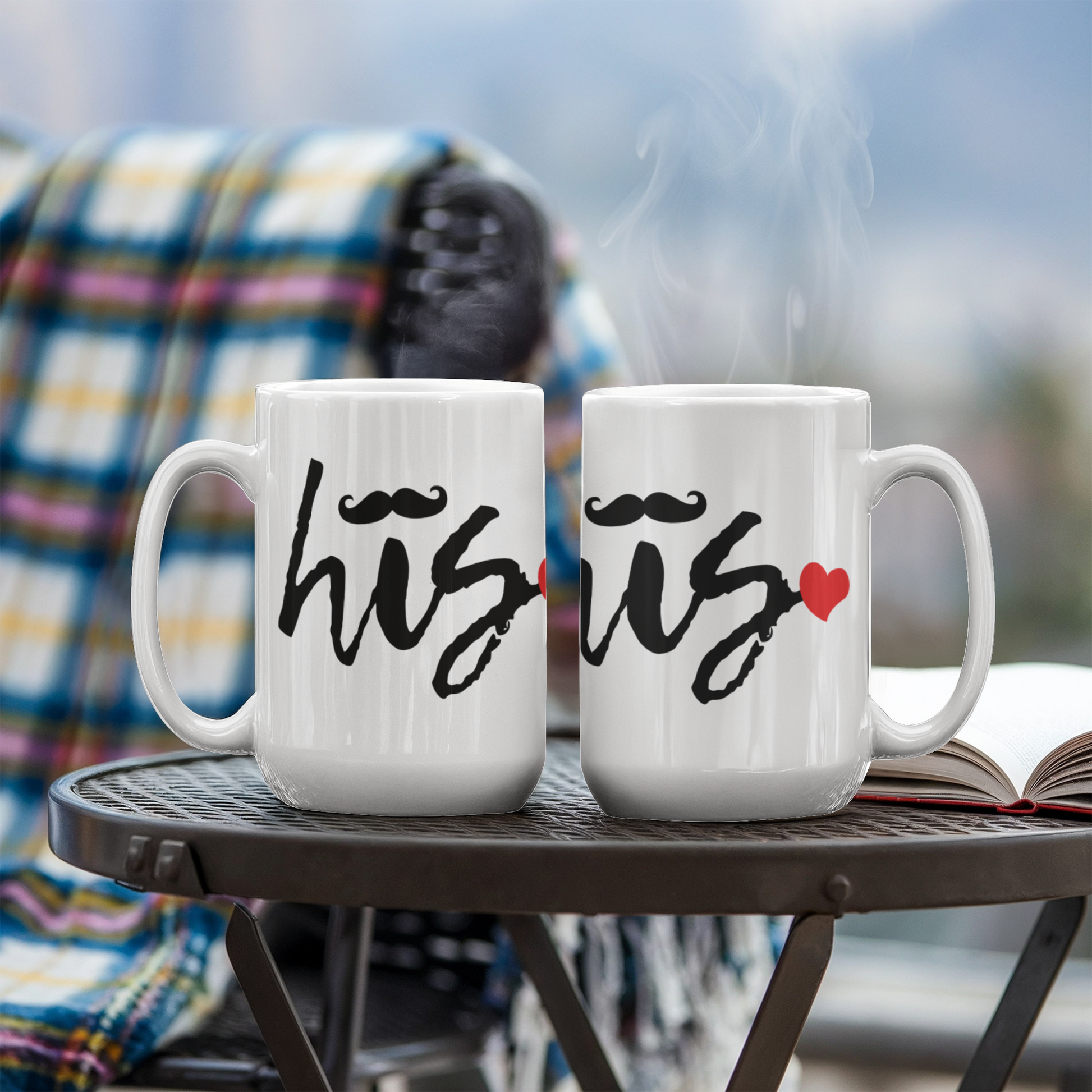 His and Hers Coffee Mug Set – Romantic Ceramic Mug Pair (11oz/15oz) for Couples, Anniversary, or Valentine’s Day - Mallard Moon Gift Shop