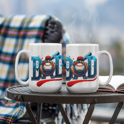 Baseball Dad Mug – Sports-Themed Ceramic Coffee Cup – Gift for Baseball-Loving Father or Coach - Mallard Moon Gift Shop