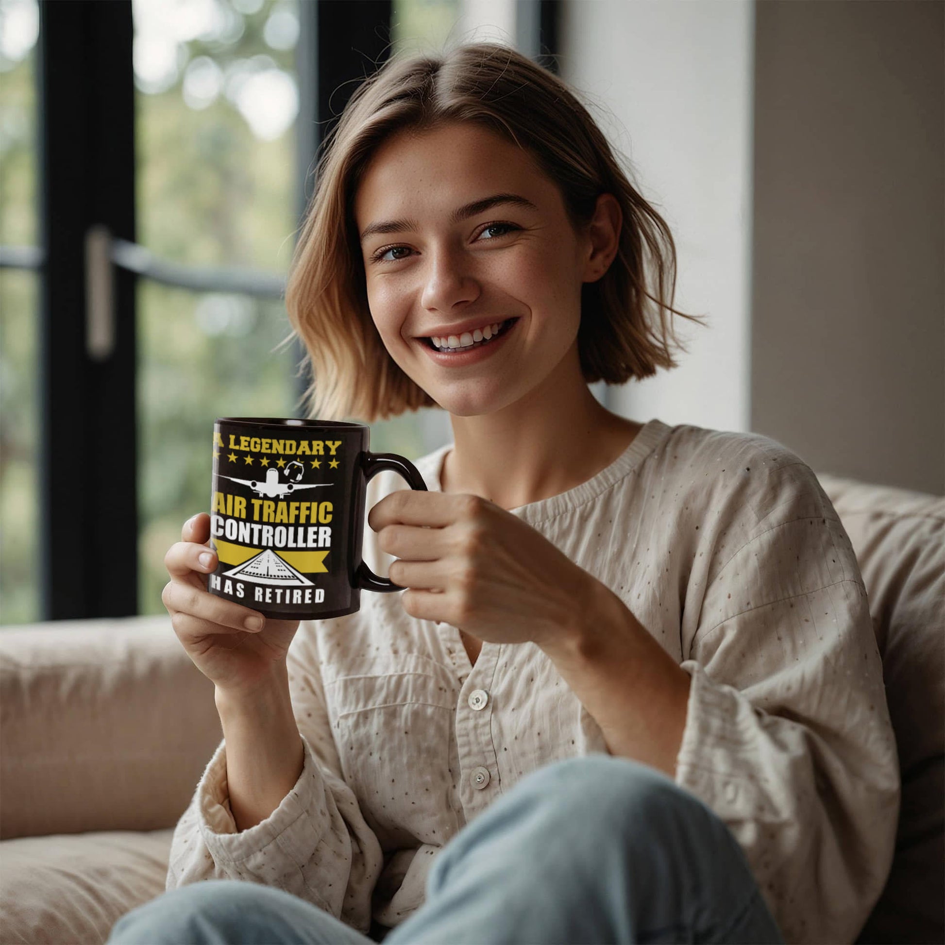 Legendary Air Traffic Controller Has Retired Black Ceramic Coffee Mug - Mallard Moon Gift Shop