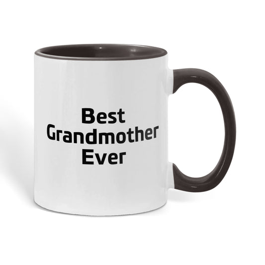 Best Grandmother Ever – Elegant Two-Tone Coffee Mug Gift for Grandma, Sweet Present from Grandkids, Kids, or Daughter – Available in 7 Accent Colors - Mallard Moon Gift Shop