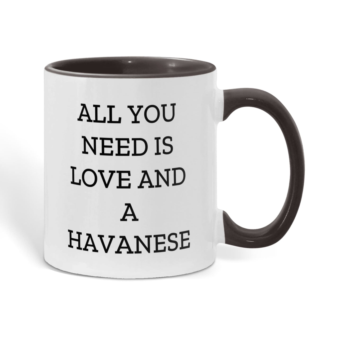 All You Need Is Love and a Havanese | Color Accent Dog Lover Ceramic Mug (11oz & 15oz, 7 Colors) - Mallard Moon Gift Shop