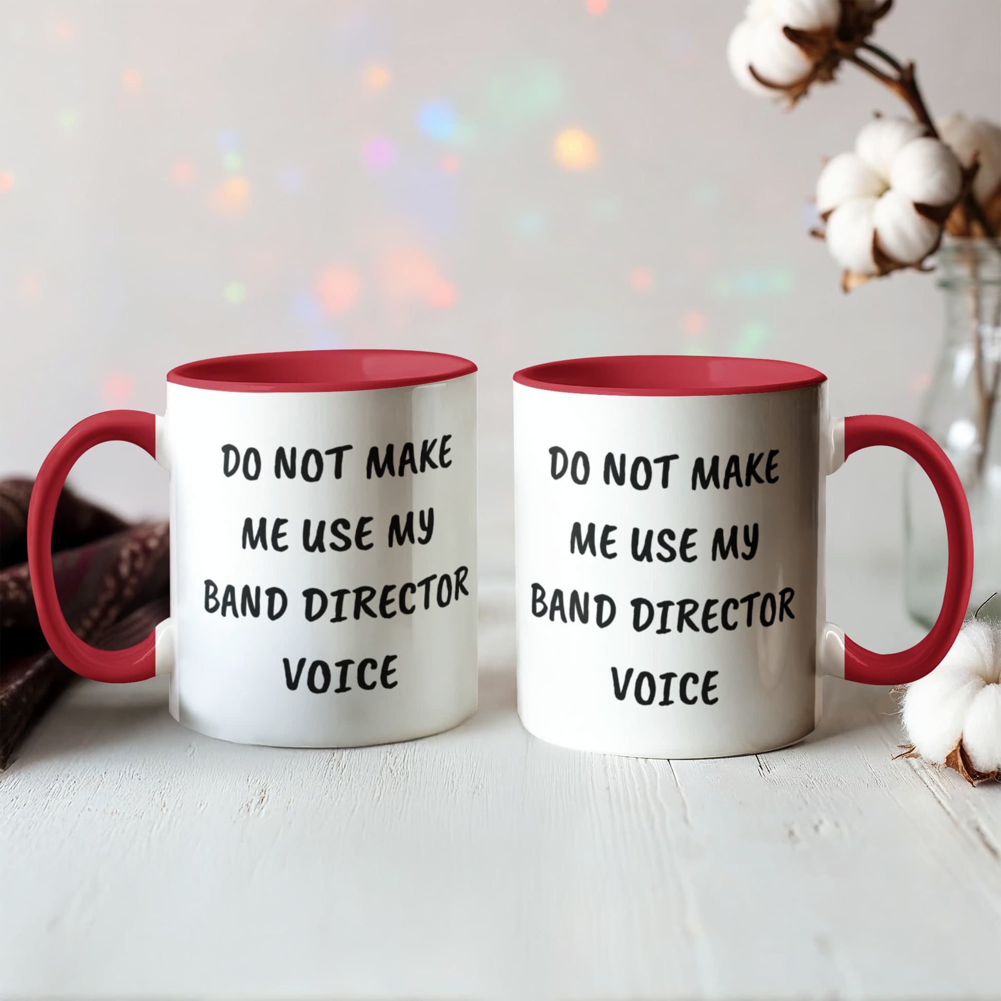 Do Not Make Me Use My Band Director Voice Funny Band Director Two-toned Coffee Mug – Gift for Music Teachers, Conductors & Band Geeks - Mallard Moon Gift Shop