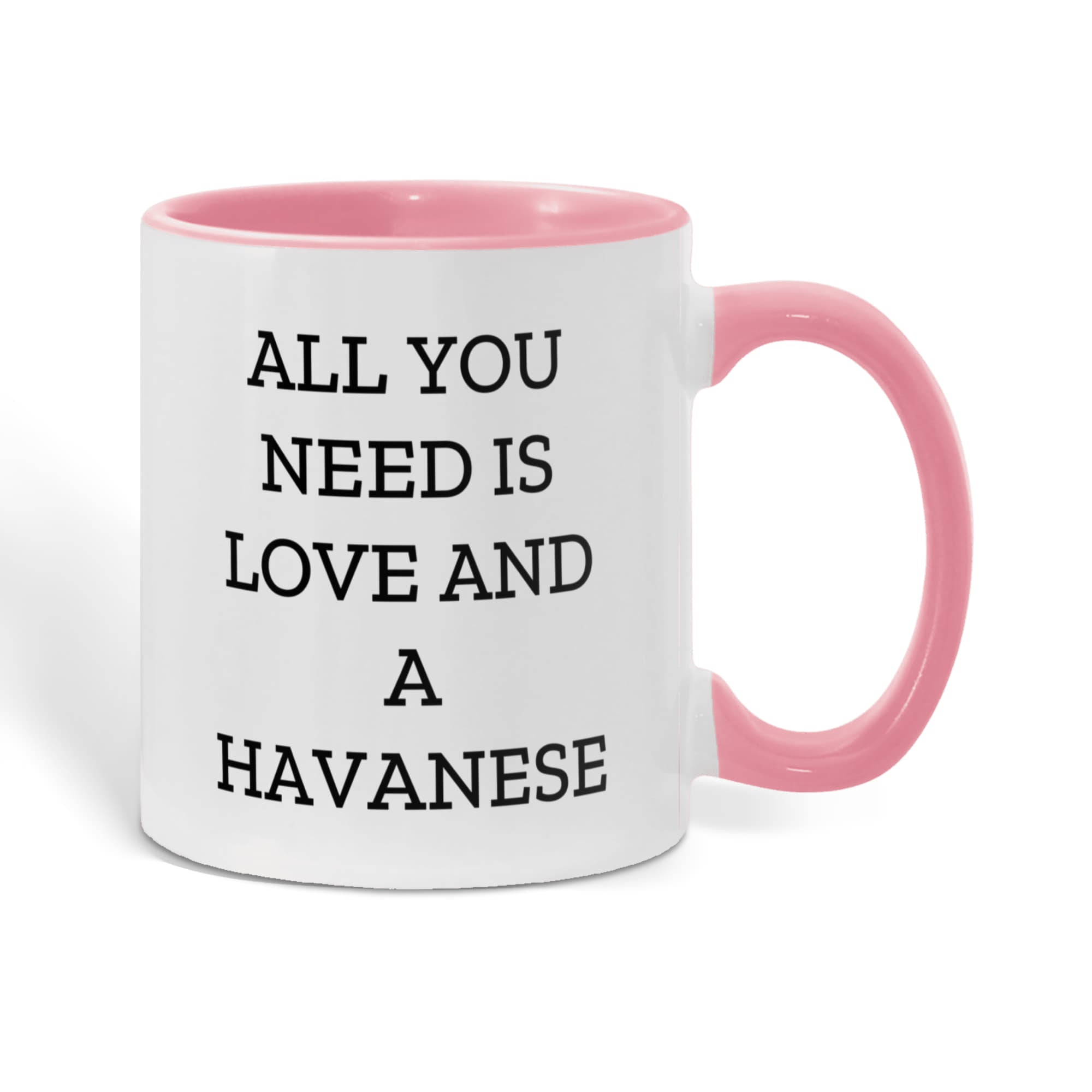 All You Need Is Love and a Havanese | Color Accent Dog Lover Ceramic Mug (11oz & 15oz, 7 Colors) - Mallard Moon Gift Shop