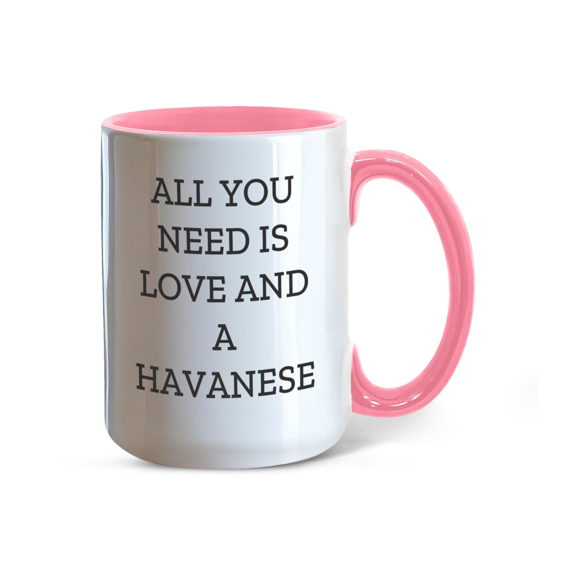 All You Need Is Love and a Havanese | Color Accent Dog Lover Ceramic Mug (11oz & 15oz, 7 Colors) - Mallard Moon Gift Shop