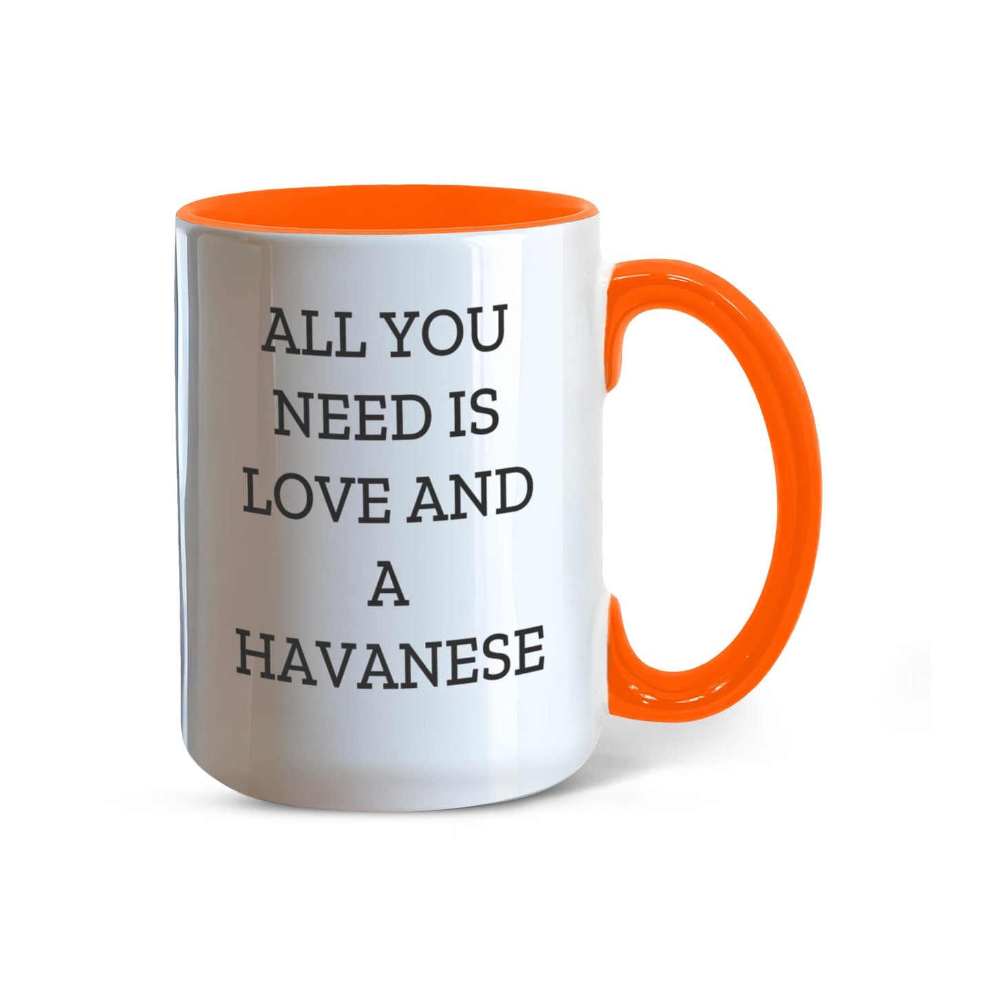 All You Need Is Love and a Havanese | Color Accent Dog Lover Ceramic Mug (11oz & 15oz, 7 Colors) - Mallard Moon Gift Shop