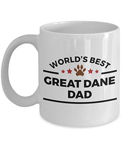 Spring Pet Products World's Best Great Dane Dad -  Funny Great Dane Lover White Ceramic Mug, Gift for Dog Moms, Dads, and Pet Parents - Mallard Moon Gift Shop