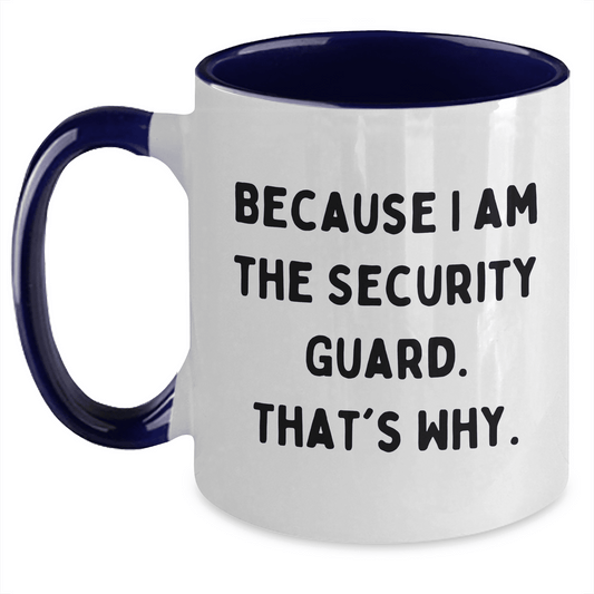 Security Guard Humor Funny Two-Tone Coffee Mug Gifts from Men to Security Guard on Mother's Day - Mallard Moon Gift Shop