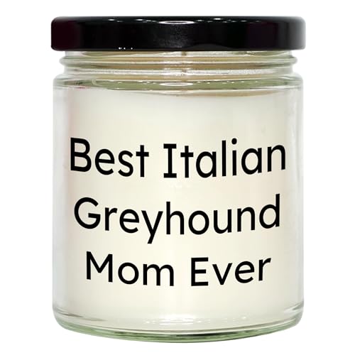 Italian Greyhound Mom Best Gift for Valentine's 9oz Vanilla Soy Candle, Hand-Poured Soy Wax, Sublimation Printed, Italian Greyhound Dog Lovers, Funny Quote, Best Italian Greyhound Mom Ever - Mallard Moon Gift Shop