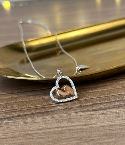 Gift for Mom-to-Be Pregnancy Baby Feet Necklace - Mallard Moon Gift Shop