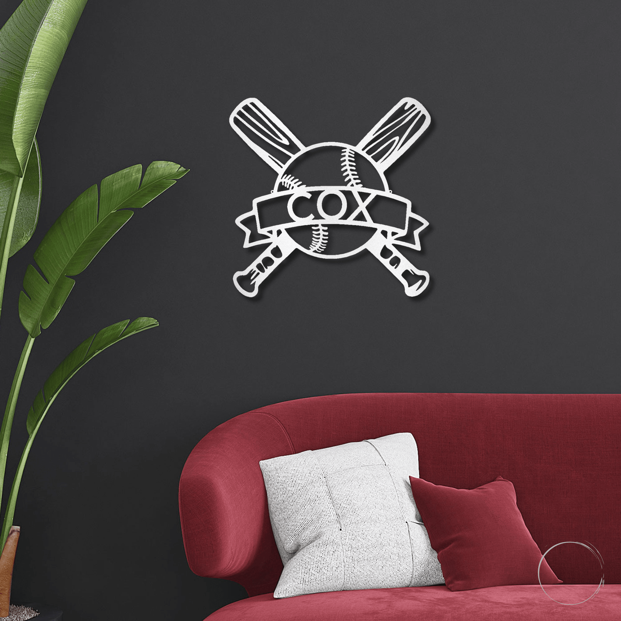 Baseball Bats and Balls Personalized Name Metal Art Wall Sign - Mallard Moon Gift Shop