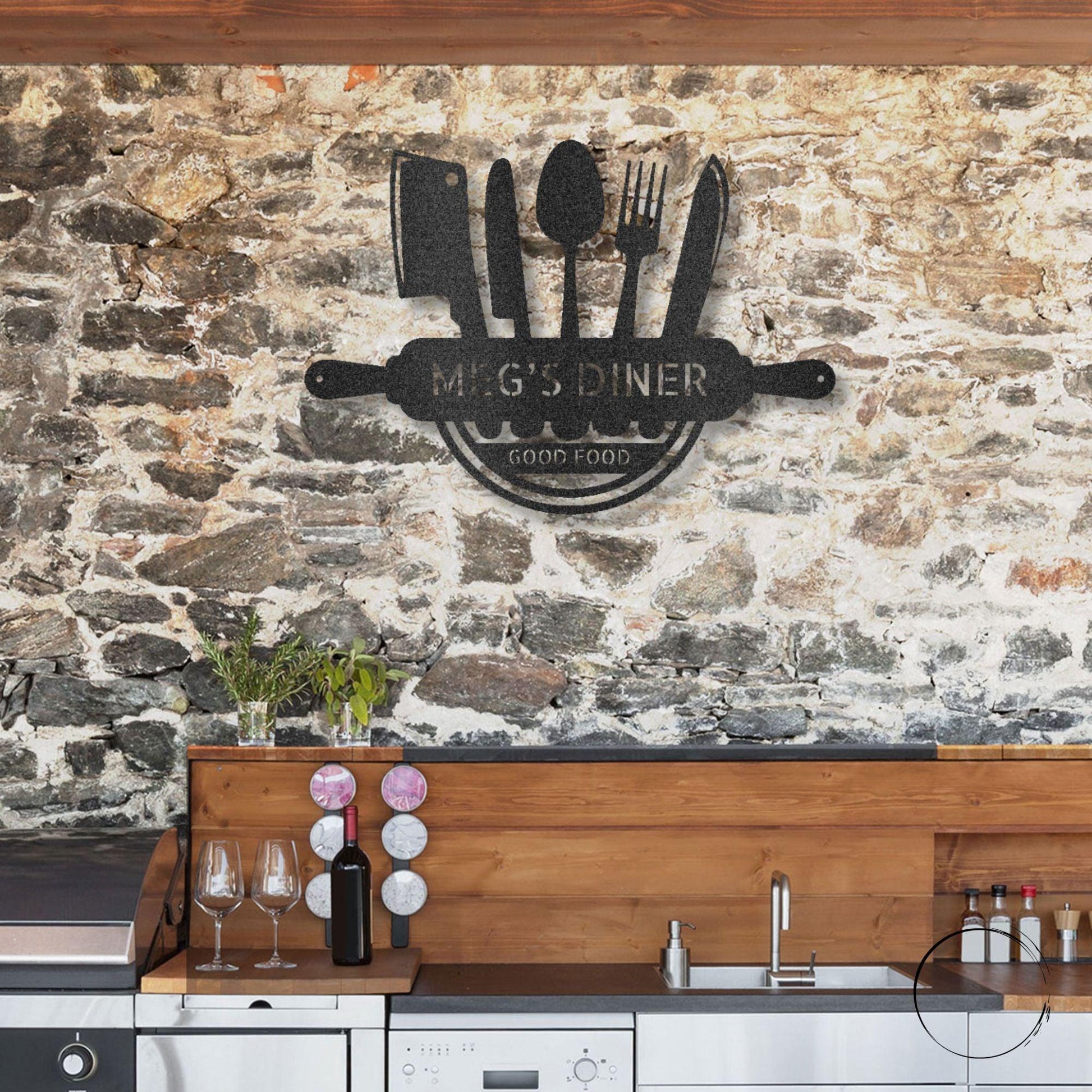 Personalized Kitchen Diner Indoor Outdoor Steel Wall Sign - Mallard Moon Gift Shop