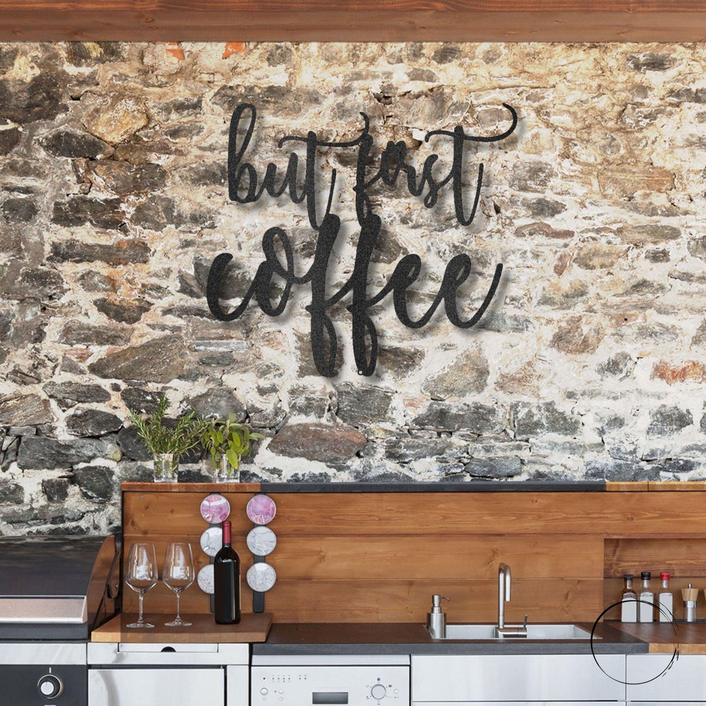 But First Coffee Quote Indoor Outdoor Steel Wall Sign Metal Art - Mallard Moon Gift Shop