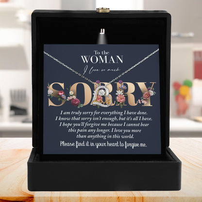 Apology Gift for Girlfriend, Wife, Soulmate - Sorry, Bear This Pain - Love Dancing Heart Pendant Necklace - Mallard Moon Gift Shop