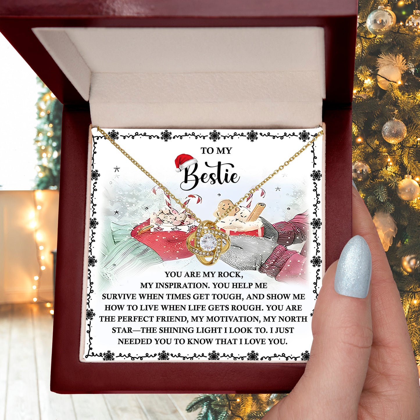 Gift for Bestie - My North Star - Love Knot Pendant Necklace - Mallard Moon Gift Shop