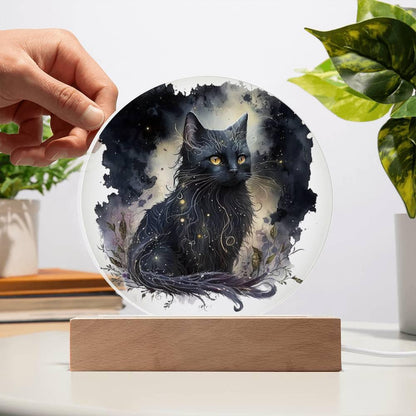 Black Cat Magic: Spooky Acrylic Decor - Mallard Moon Gift Shop