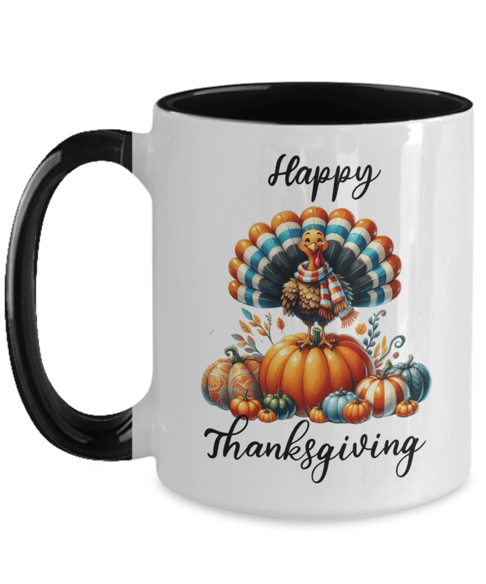 Happy Thanksgiving Ceramic Mug – Perfect for Holiday Cheer! - Mallard Moon Gift Shop