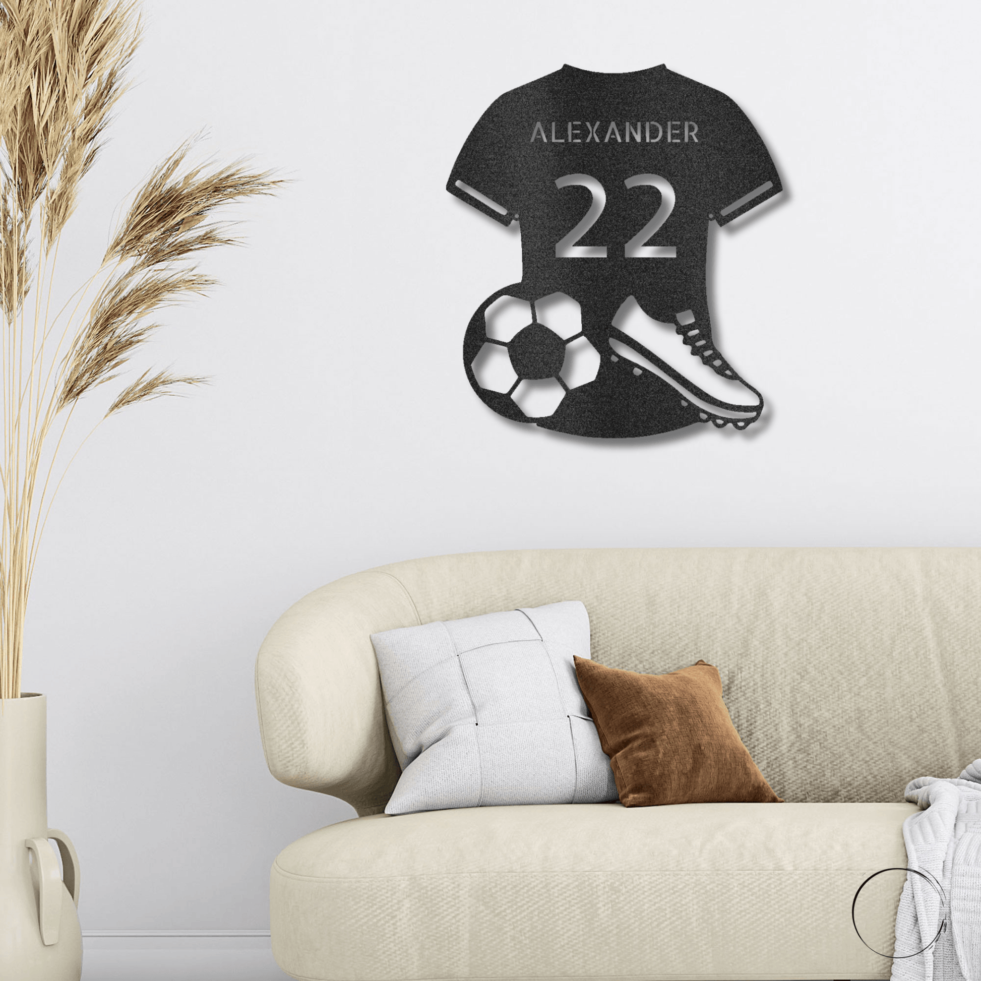 Soccer Jersey Monogram Custom Name Steel Sign Metal Wall Art - Mallard Moon Gift Shop
