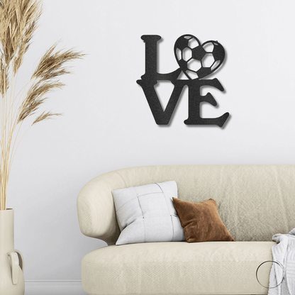 Soccer Love Steel Wall Sign Metal Art - Mallard Moon Gift Shop