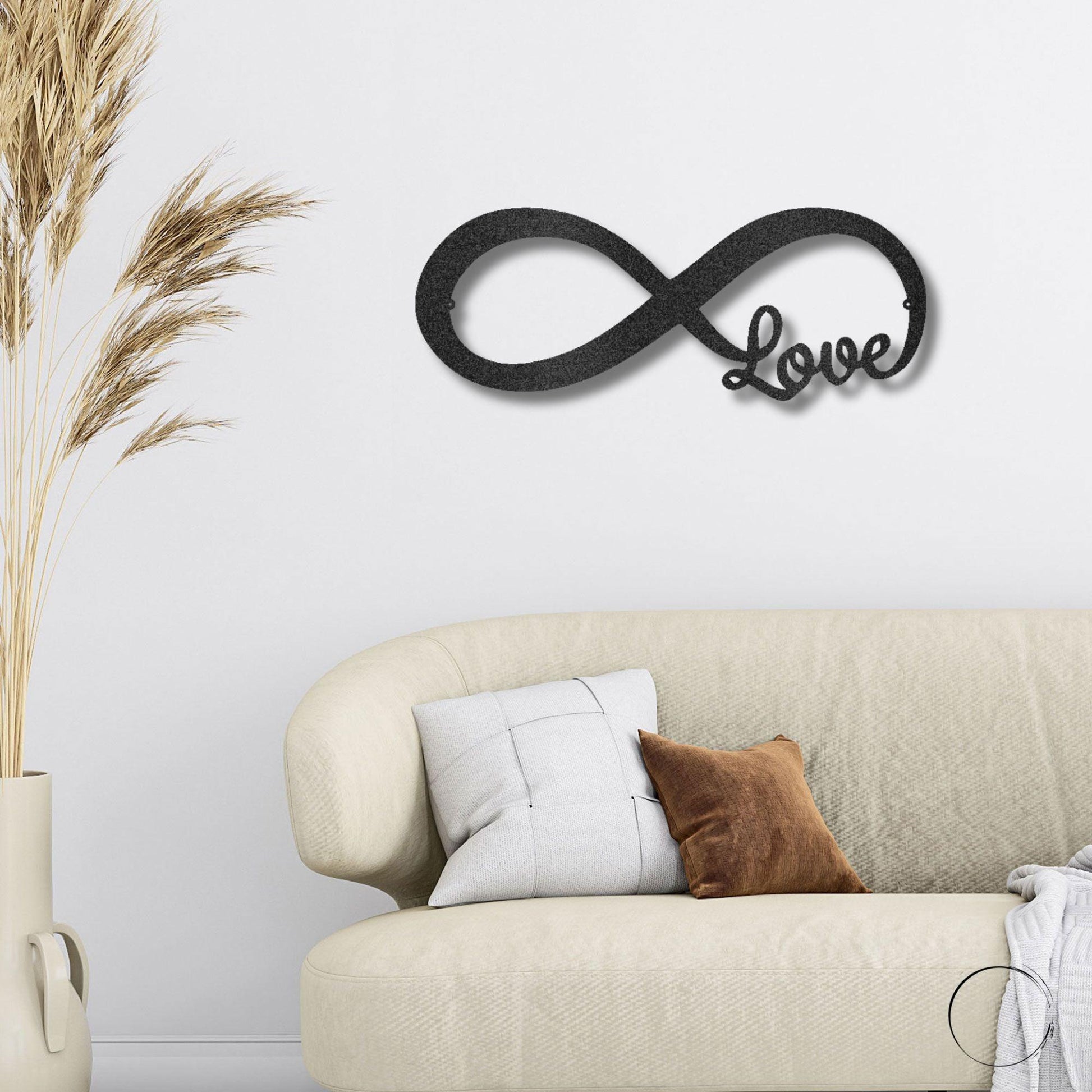 Infinite Love Steel Wall Sign Metal Art Valentine Wedding Anniversary Gift - Mallard Moon Gift Shop