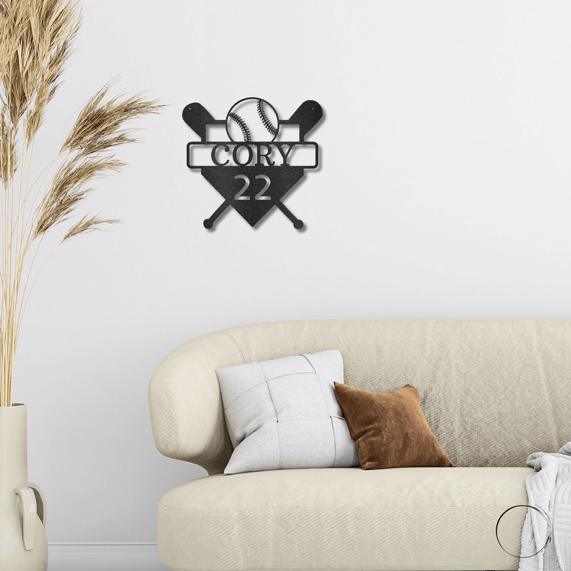 Baseball Home Plate Custom Name Metal Art Wall Sign - Mallard Moon Gift Shop