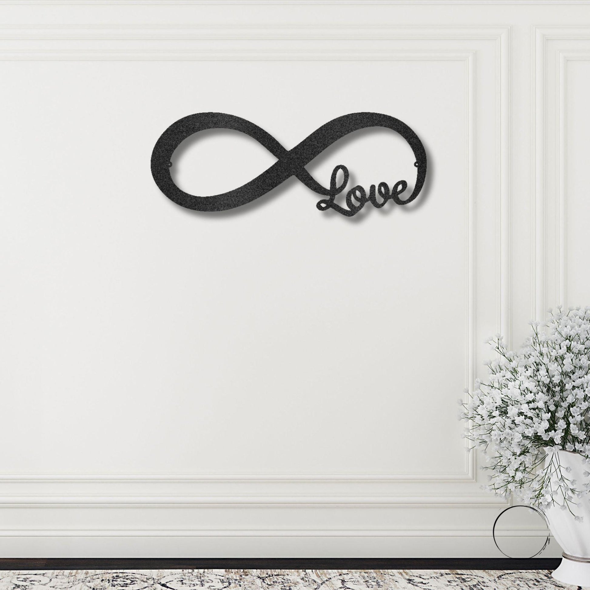 Infinite Love Steel Wall Sign Metal Art Valentine Wedding Anniversary Gift - Mallard Moon Gift Shop