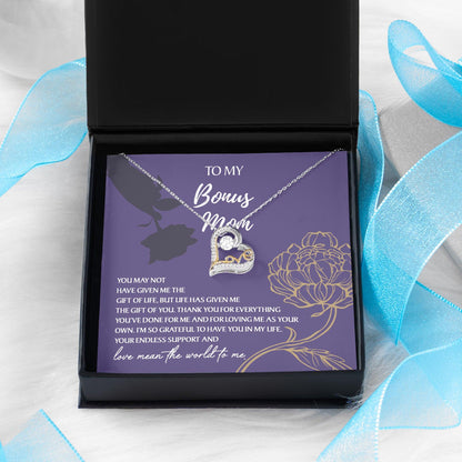 Bonus Mom Gift Thank You for Everything Heart Pendant Necklace - Mallard Moon Gift Shop