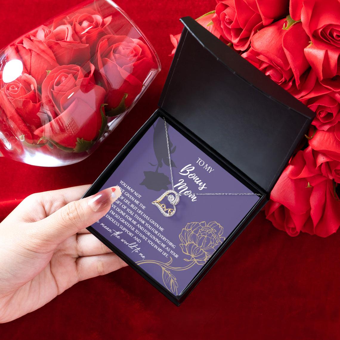 Bonus Mom Gift Thank You for Everything Heart Pendant Necklace - Mallard Moon Gift Shop