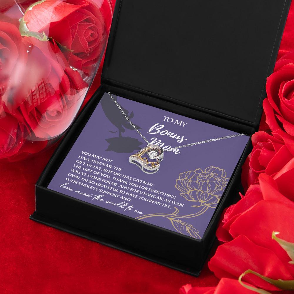 Bonus Mom Gift Thank You for Everything Heart Pendant Necklace - Mallard Moon Gift Shop