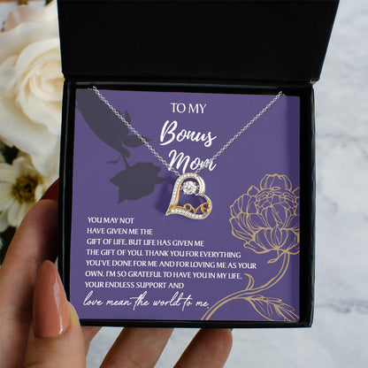 Bonus Mom Gift Thank You for Everything Heart Pendant Necklace - Mallard Moon Gift Shop