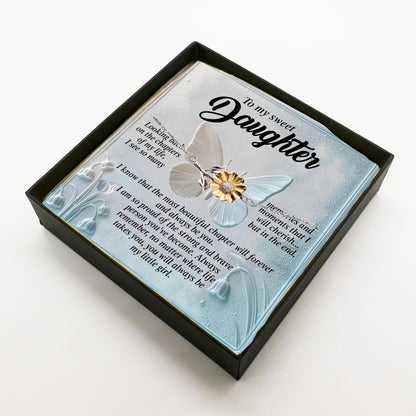 To My Sweet Daughter - You Will Always Be My Little Girl - Gift for Teen & Adult Daughters - Sunflower Bracelet – Sterling Silver with 18K Gold-Plated Petals - Mallard Moon Gift Shop