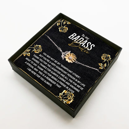 To My Badass Bestie Thank You For the Laughter and Fun Sunflower Bracelet - Mallard Moon Gift Shop