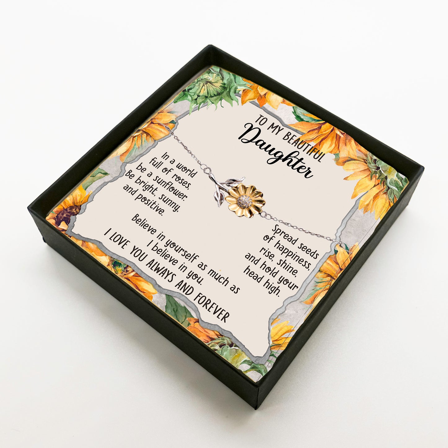 Daughter Jewelry To My Beautiful Daughter Be A Sunflower Bracelet Graduation Birthday Holiday Gift - Mallard Moon Gift Shop