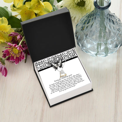 Apology Gift - Sorry for Hurting You - I am Nothing Without You - Love Dancing Heart Pendant Necklace - Mallard Moon Gift Shop