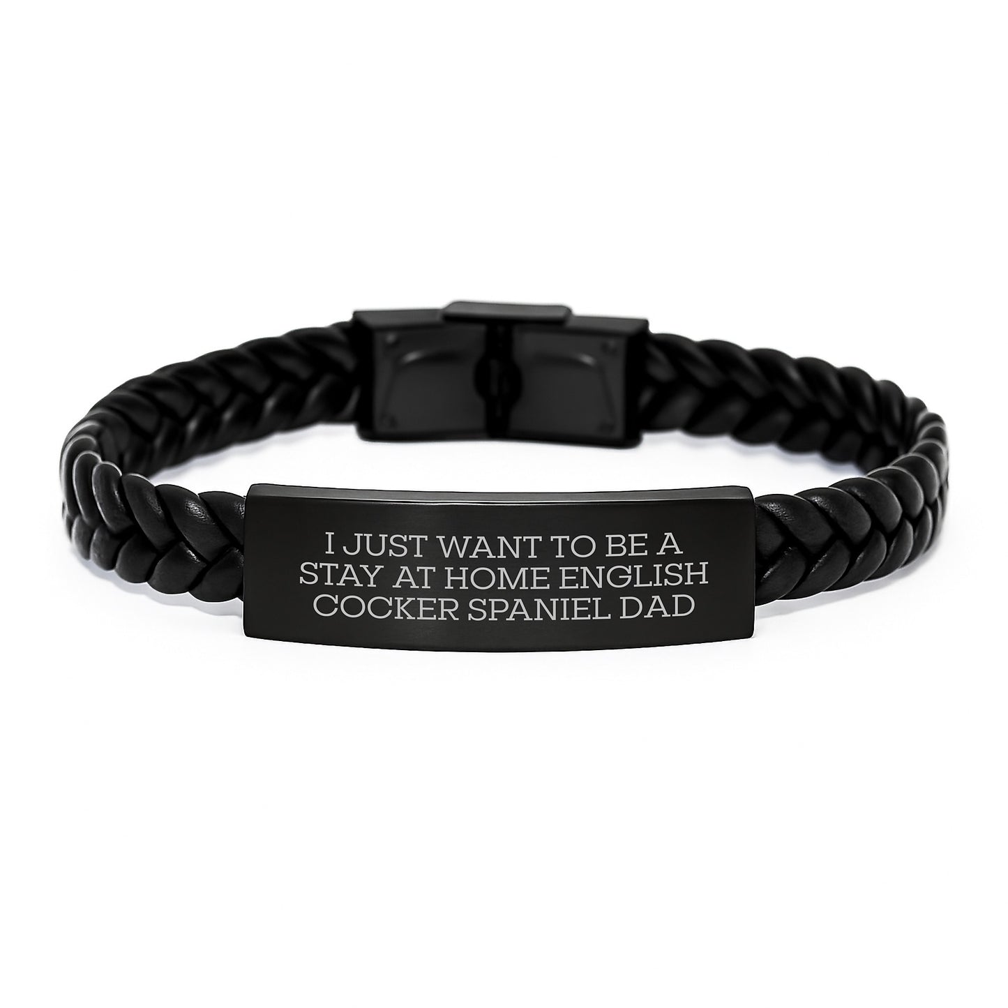 Funny English Cocker Spaniel Dog Gifts: Gifts from Dad to Men, Interlaced Leather Bracelet for English Cocker Spaniel Dog Lovers, Inspirational Quote for Graduation Unique Gifts - Image 1