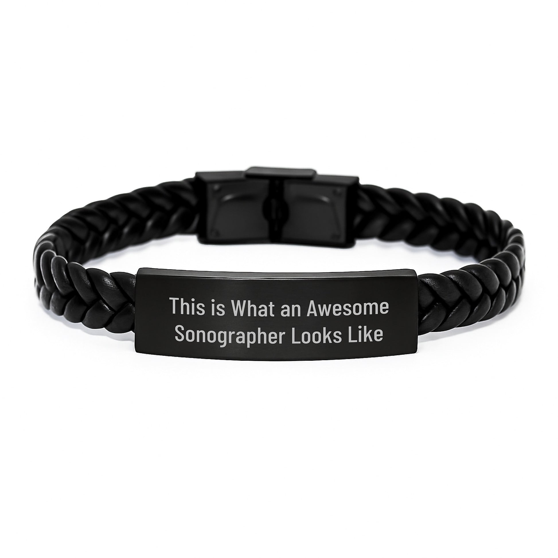Sonographer Gifts from Friends, Inspirational Interlaced Leather Bracelet for Graduation, This Is What An Awesome Sonographer Looks Like, Gifts for Sonographer - Image 1