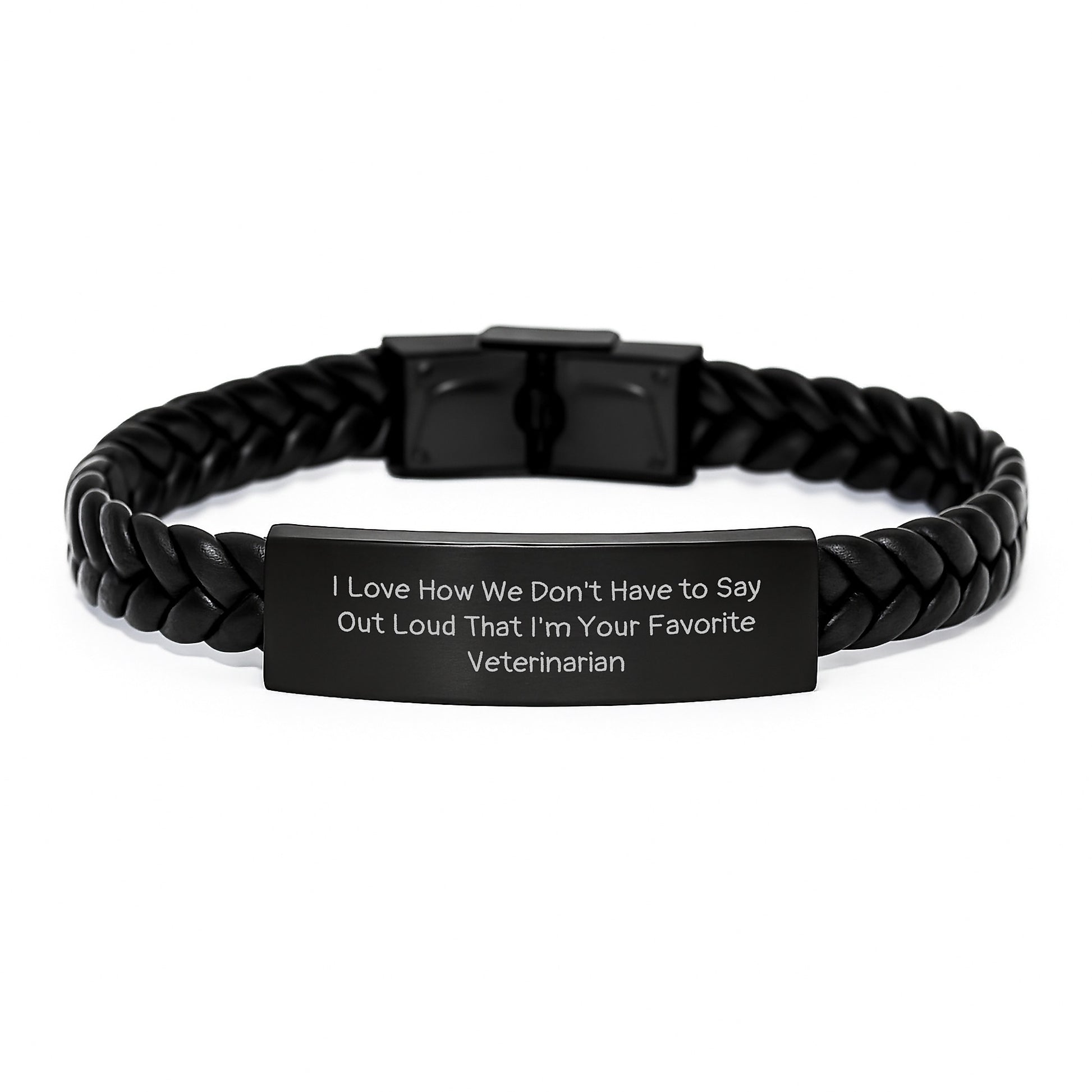 Funny Veterinarian Gifts from Friends for Favorite Veterinarian Men Interlaced Leather Bracelet - Image 1