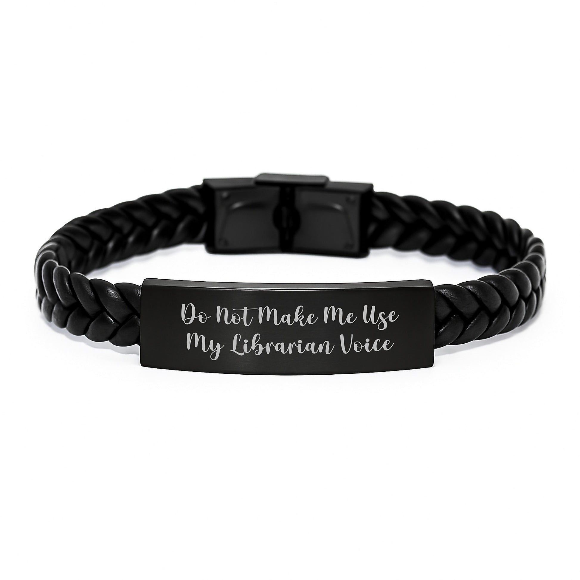 Funny Librarian Quotes Interlaced Leather Bracelet Gifts from Family, Friends, Coworkers for Librarian, Christmas Unique Gifts - Image 1