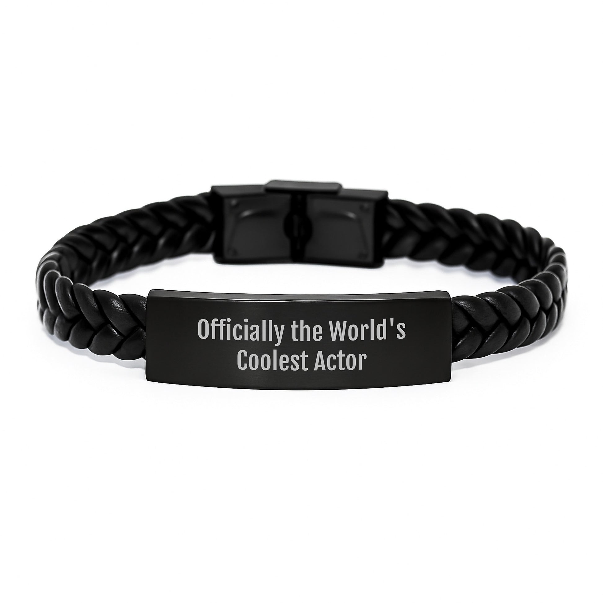 Funny Actor Gifts, Interlaced Leather Bracelet, Coolest Quote for Men, Christmas Unique Gifts from Friends - Image 1