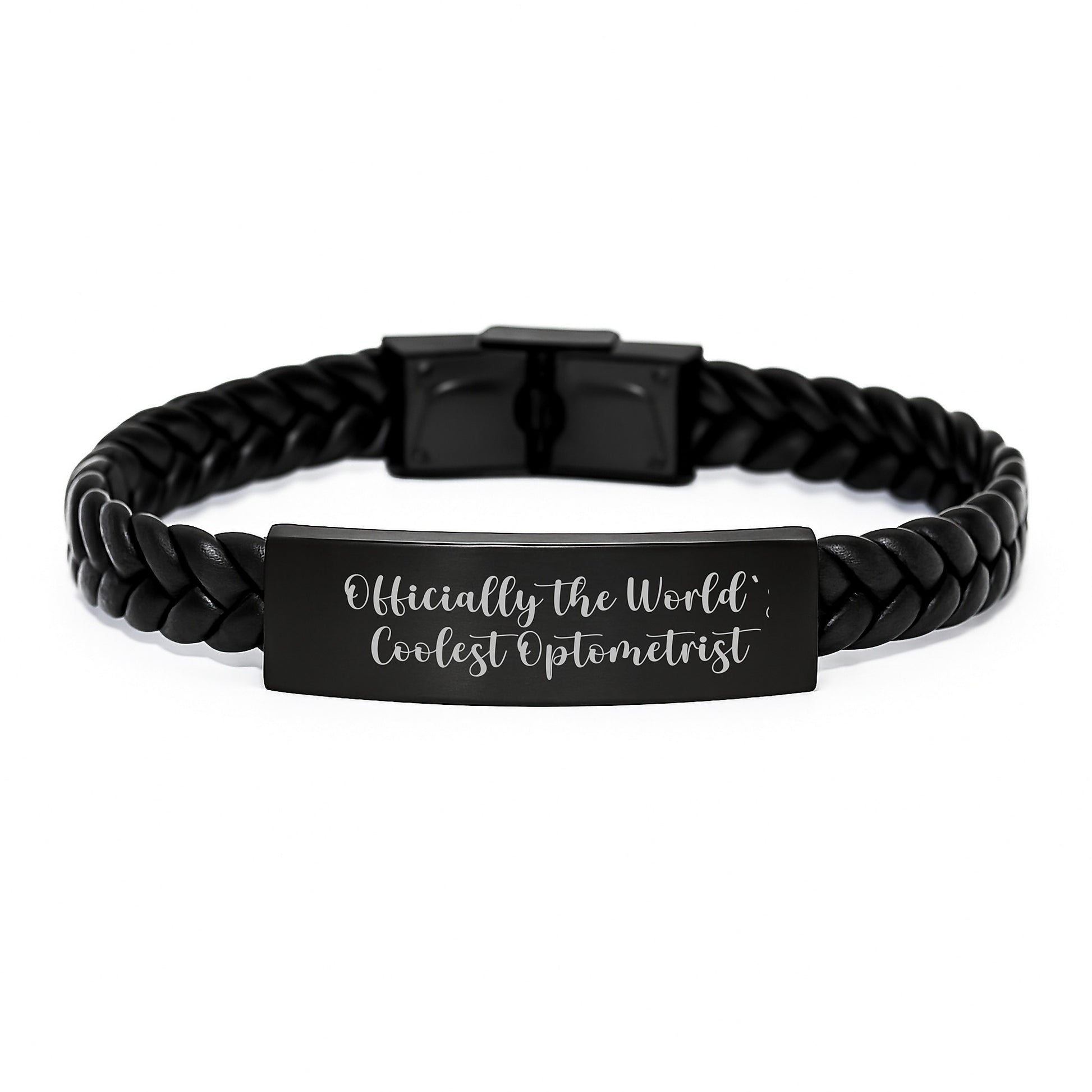 Gifts from Friends for the Officially Coolest Optometrist - Interlaced Leather Bracelet for Men - Christmas Unique Gift Ideas - Image 1