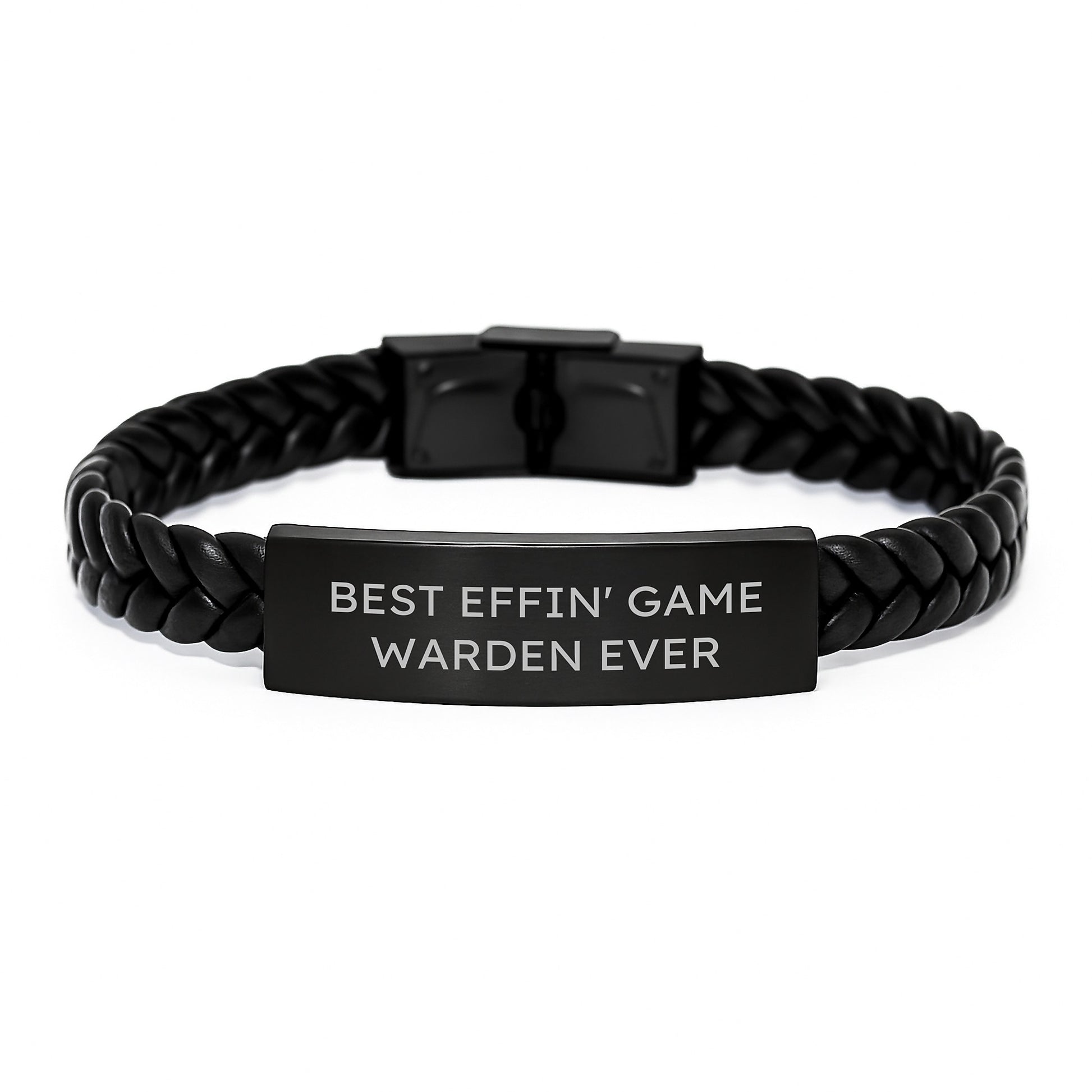 Funny Game Warden Gifts for Men Unique Interlaced Leather Bracelet from Friends - Image 1