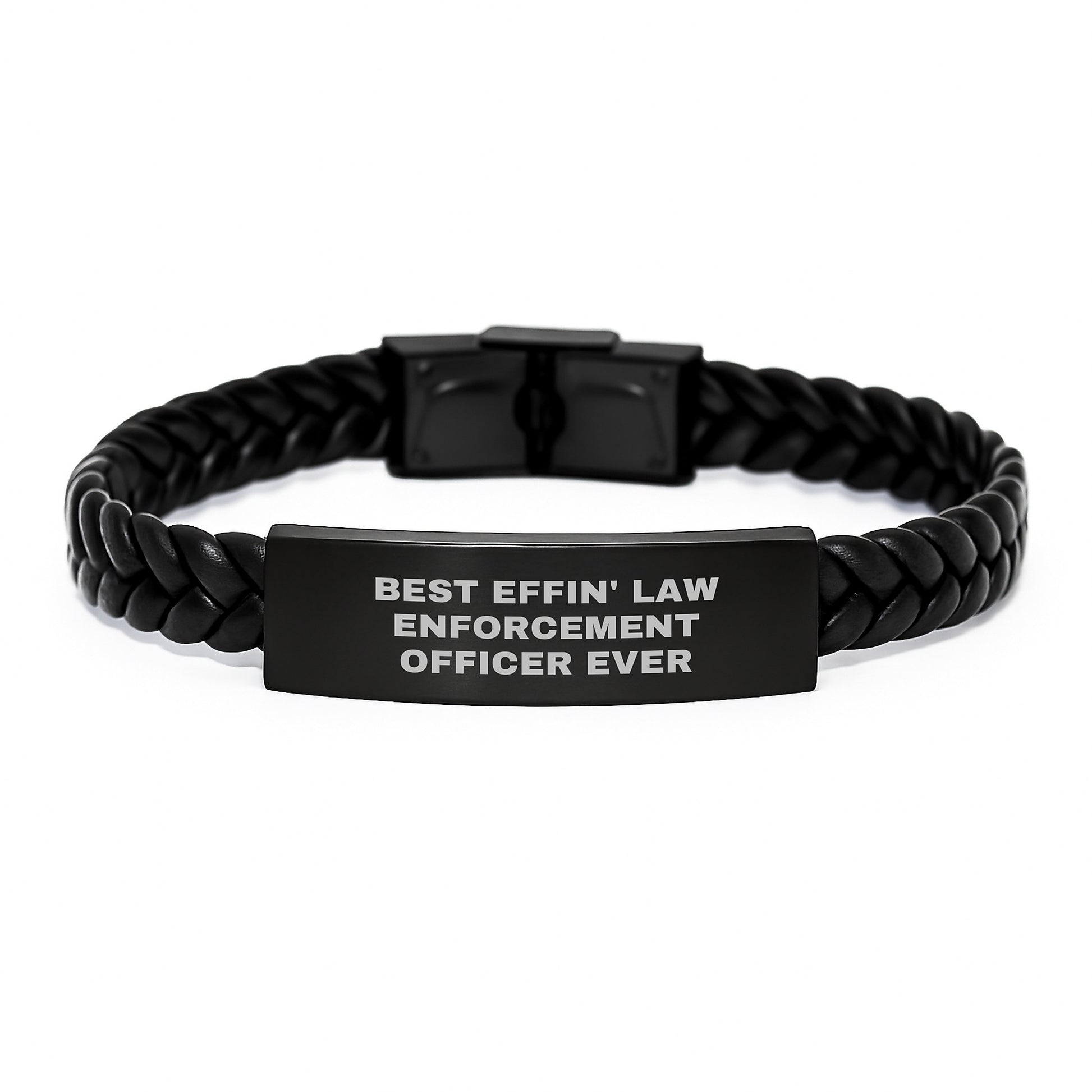 Funny Interlaced Leather Bracelets for Law Enforcement Officer Men - Christmas Unique Gifts from Friends - Image 1