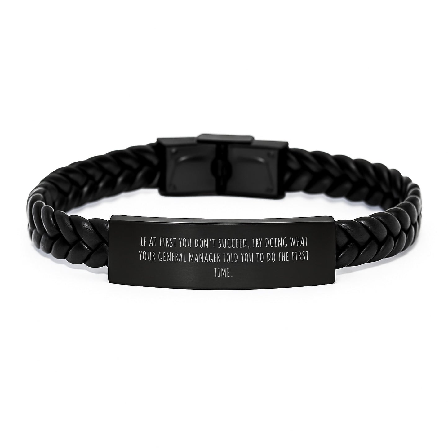 Funny General Manager Gifts from Men, Unique Interlaced Leather Bracelet for General Manager, Christmas Unique Gifts for General Manager - Image 1
